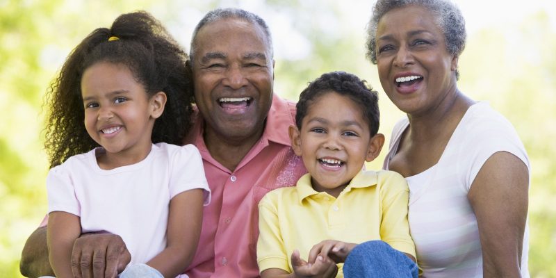 Black Elderly Couple with Grandchildren